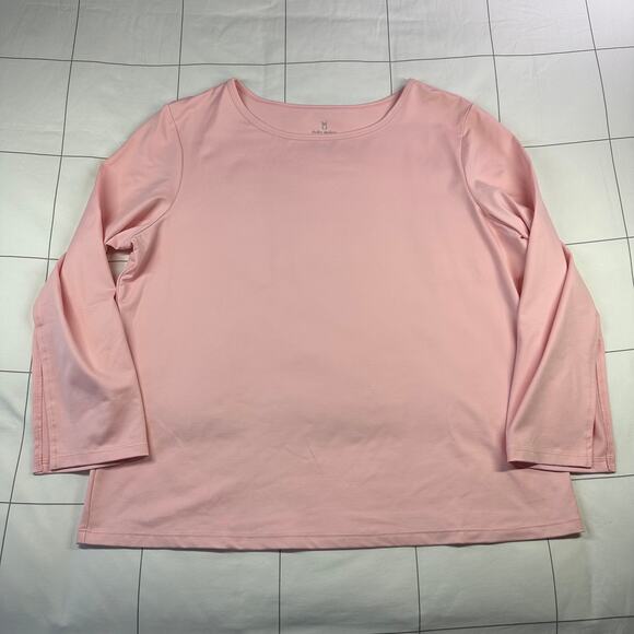 Dudley Stephens Top Womens XXL Pink Wilshire Nylon Stretch Long Sleeve Casual - Picture 1 of 7
